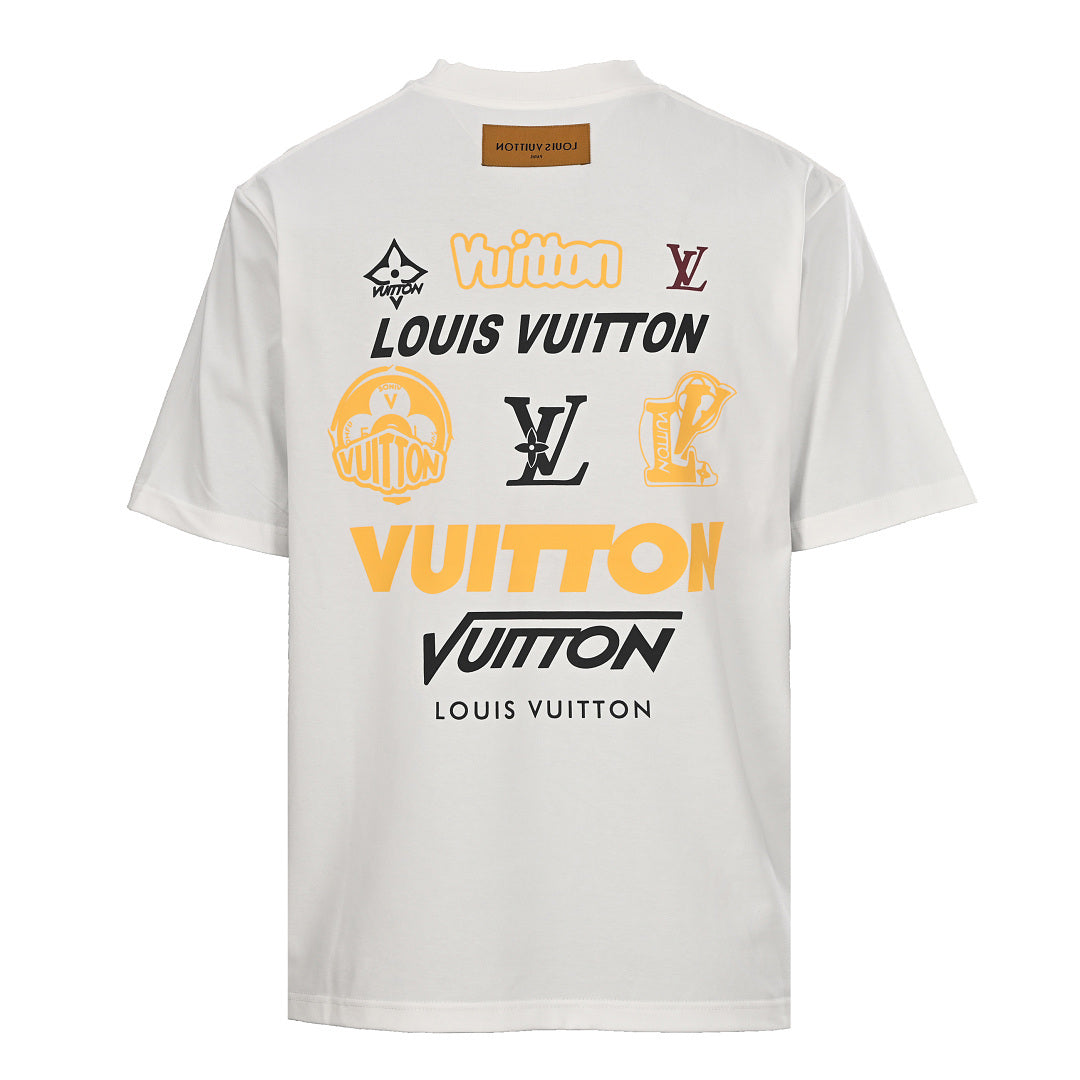 Louis Vuitton Crewneck Short-Sleeve T-Shirt with Front and Back Logo Print