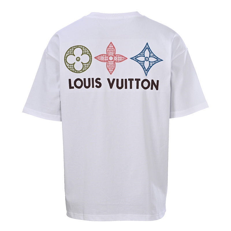 Louis Vuitton Crewneck Short-Sleeve T-Shirt with Front and Back Logo Print
