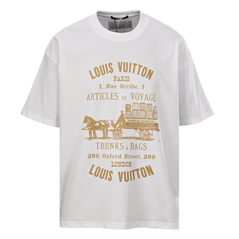Louis Vuitton Carriage Slogan Print Short-Sleeve T-Shirt